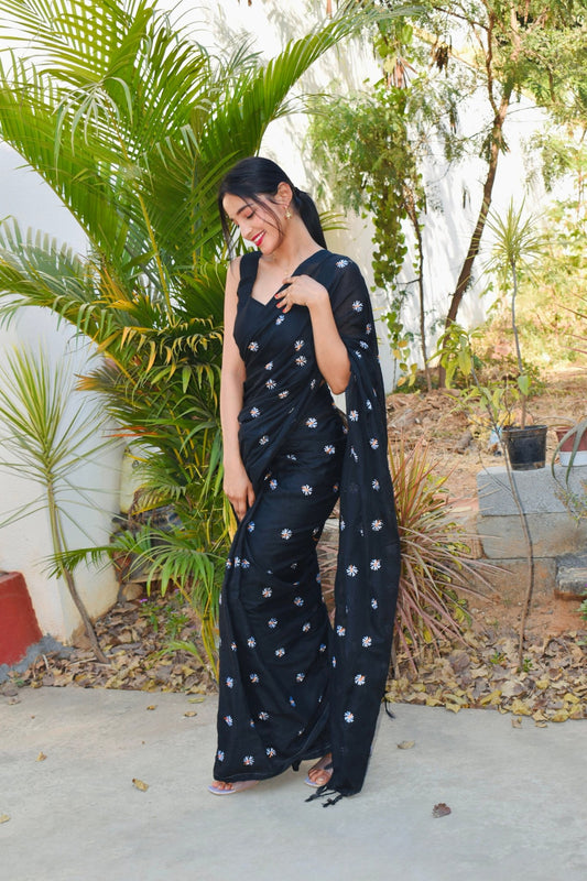 Flora - Black - house of suhiFlora - BlackSariHouse Of SuhiBlackhouse of suhiHOS780