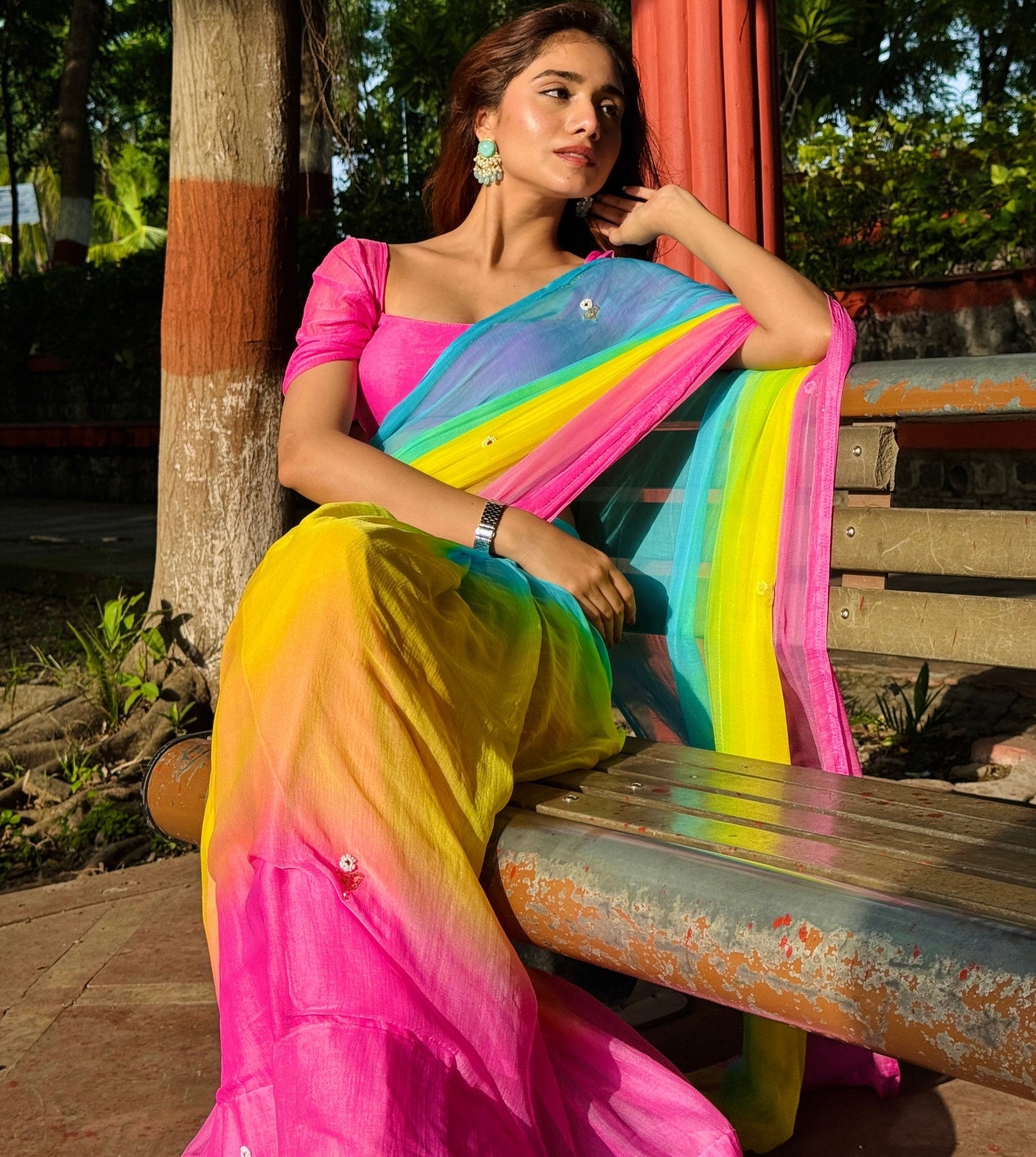 Rainbow - house of suhiRainbowSariHouse Of Suhi🩵 + 💛 + 🩷house of suhi