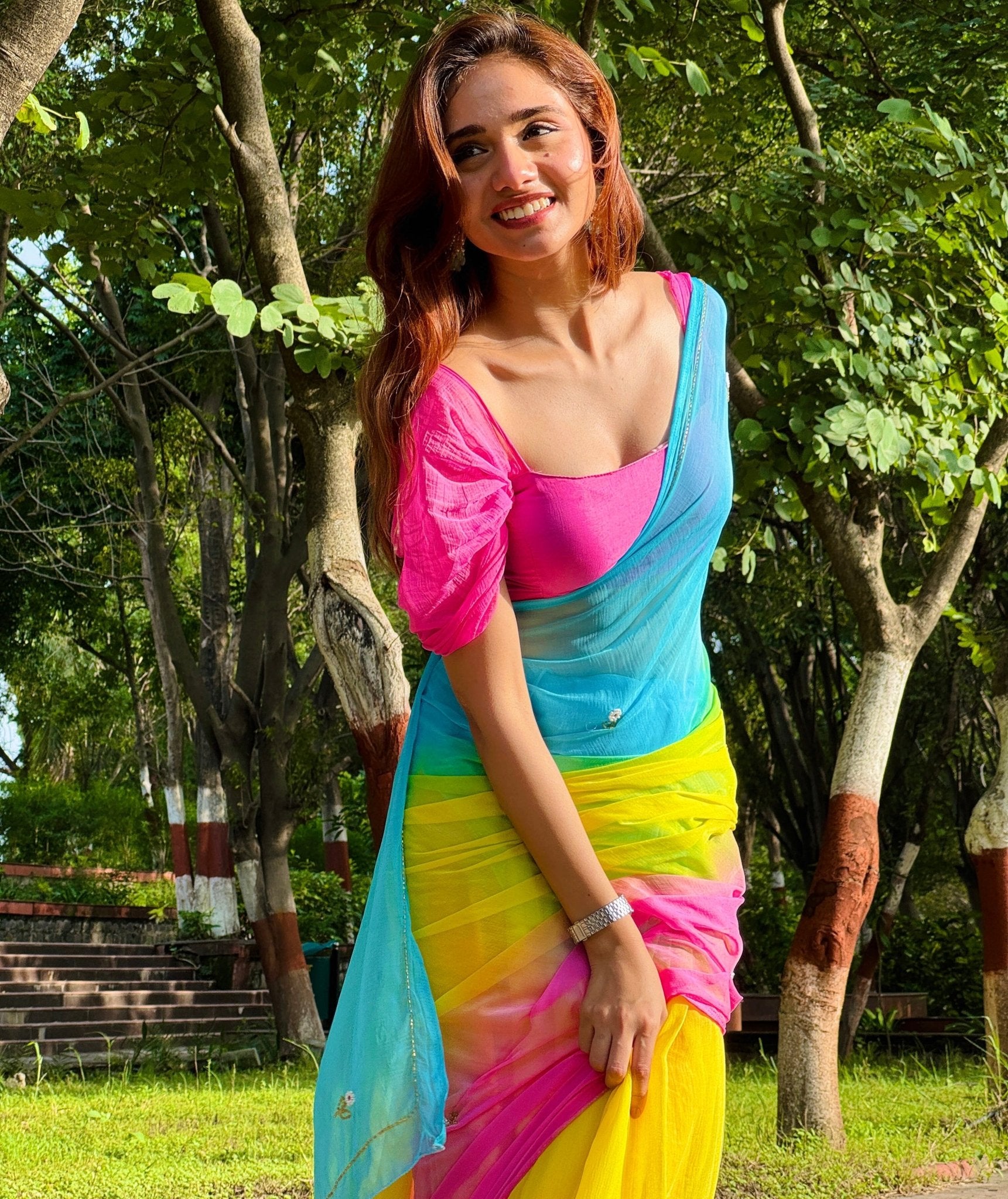 Rainbow - house of suhiRainbowSariHouse Of Suhi🩵 + 💛 + 🩷house of suhi