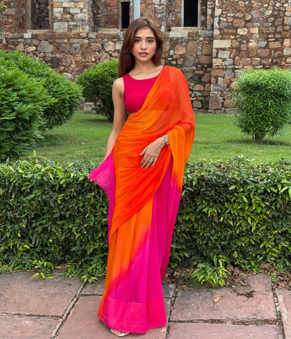 Date Night - house of suhiDate NightSariHouse Of SuhiOrange🍊+ Pink🩷house of suhi