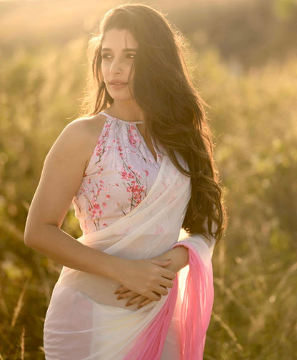 Jasmine - house of suhiJasmineSariHouse Of SuhiWhite 🤍 + Pink 🩷house of suhi