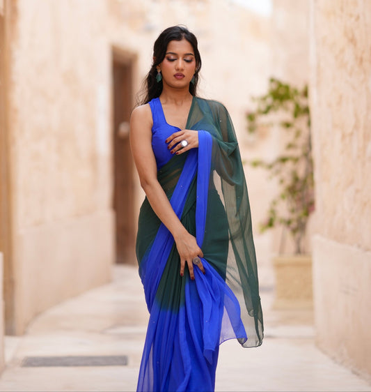 Peacock 🦚 - house of suhiPeacock 🦚SariHouse Of SuhiGreen💚 + Blue🔹house of suhi